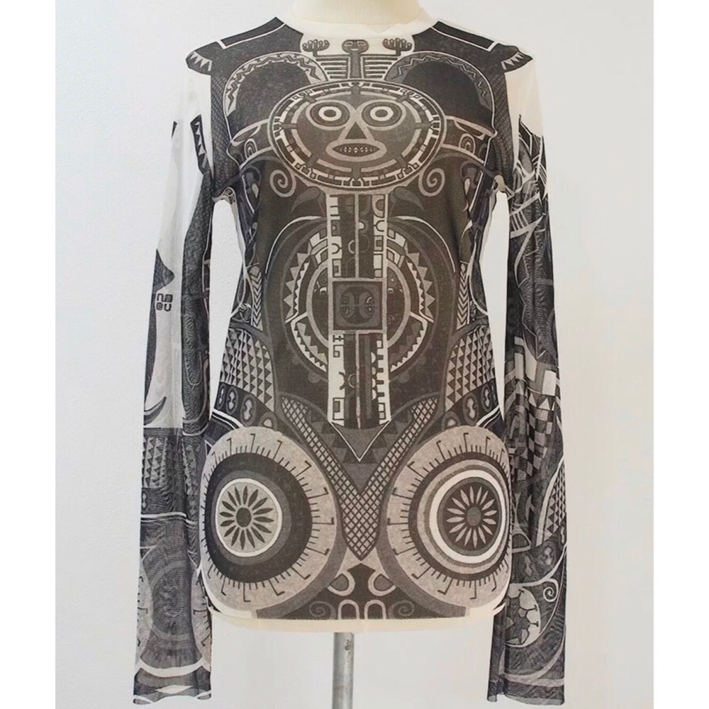 Jean Paul Gaultier Tribal Tattoo Mesh Shirt
